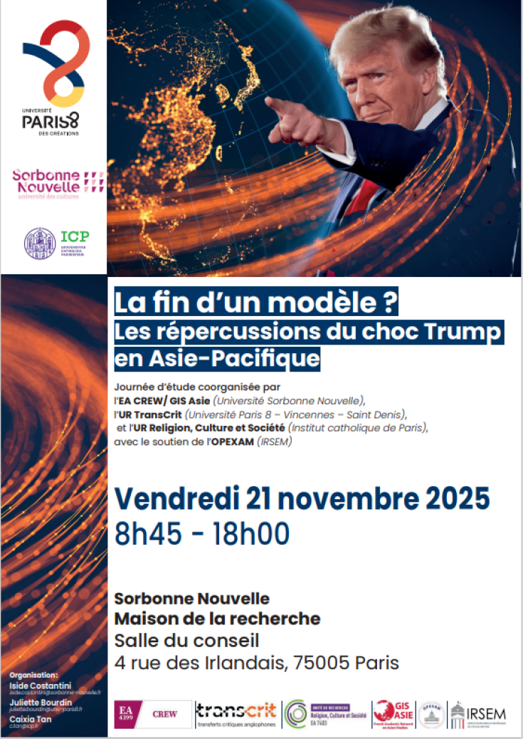 Journée d'étude - La fin d’un modèle ? Les répercussions du choc Trump en Asie-Pacifique.